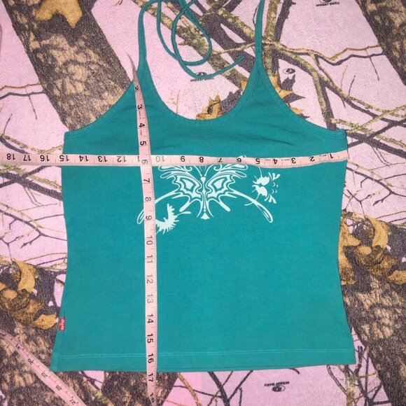 levi’s 90s y2k style butterfly print halter top - Picture 3 of 6